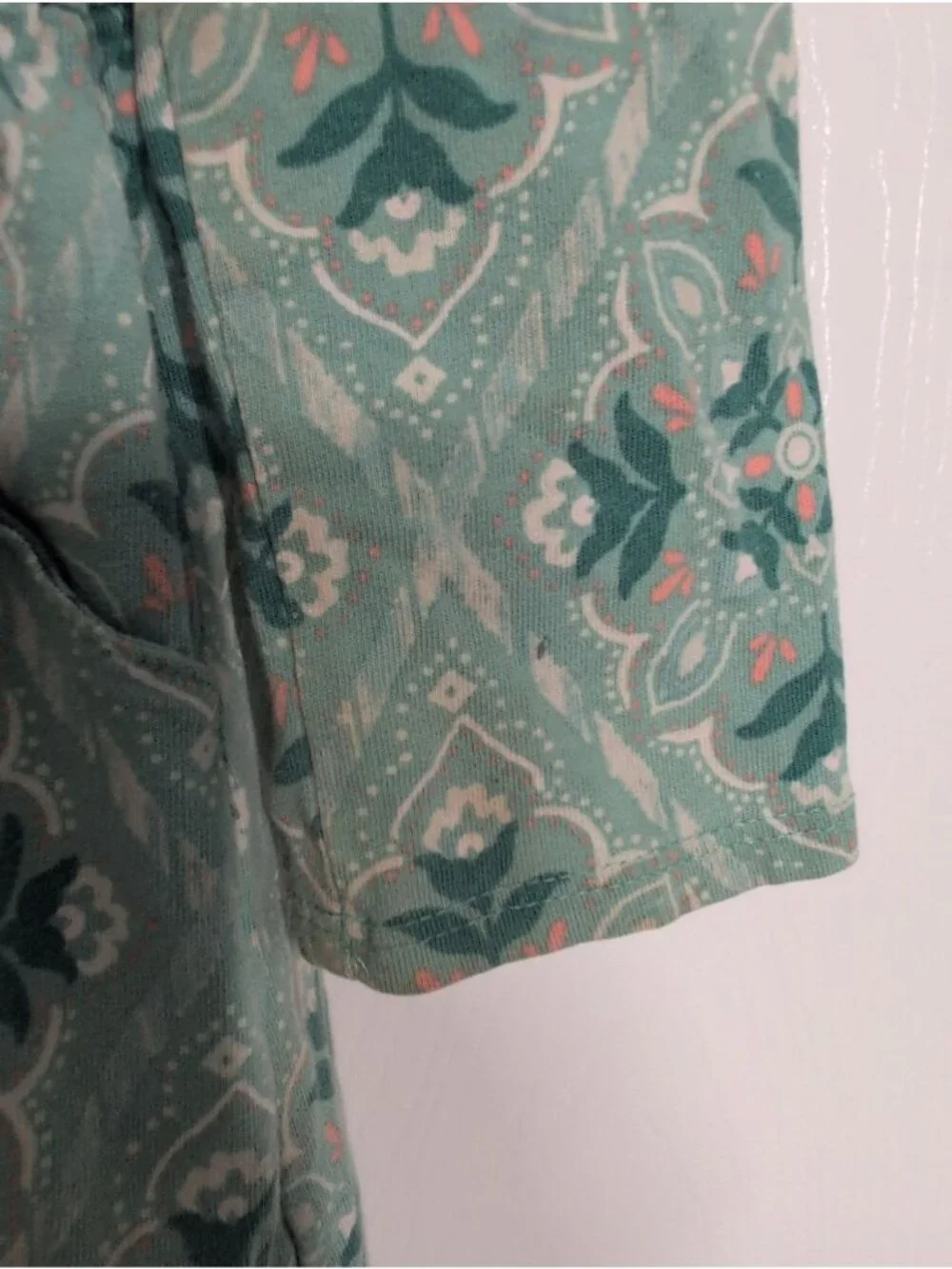 Garnet Hill Floral Dress Set of 2 Girls Size Medium Green Pink Organic Cotton